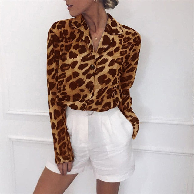 Women Casual Leopard long sleeve